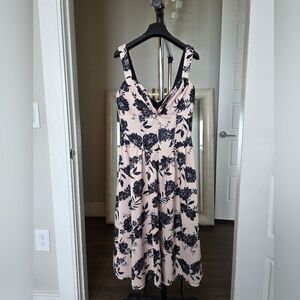 ASOS Black Pink Midi Floral Sundress Size 10